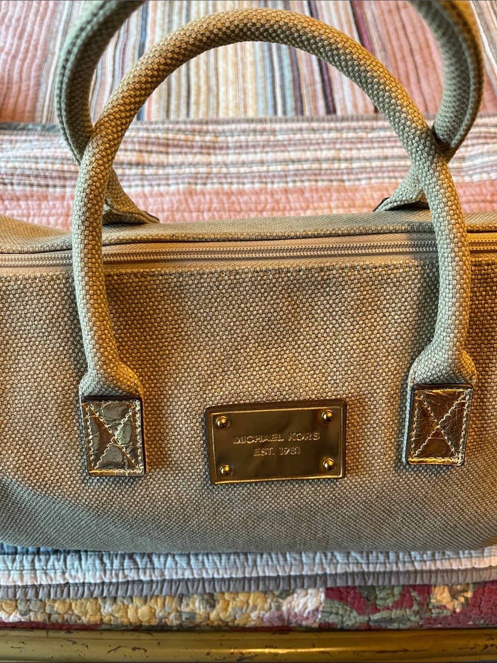 Michael Kors Metallic Cotton Canvas Bag #20